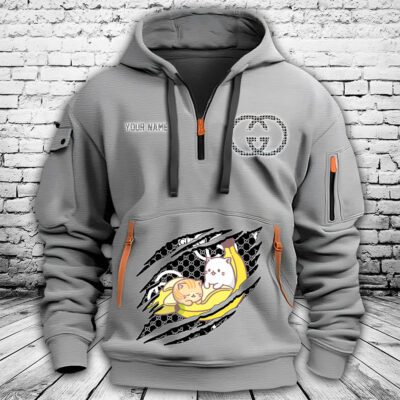 Gucci Bananaya Premium Quarter Zip Hoodie OQZ1050 2