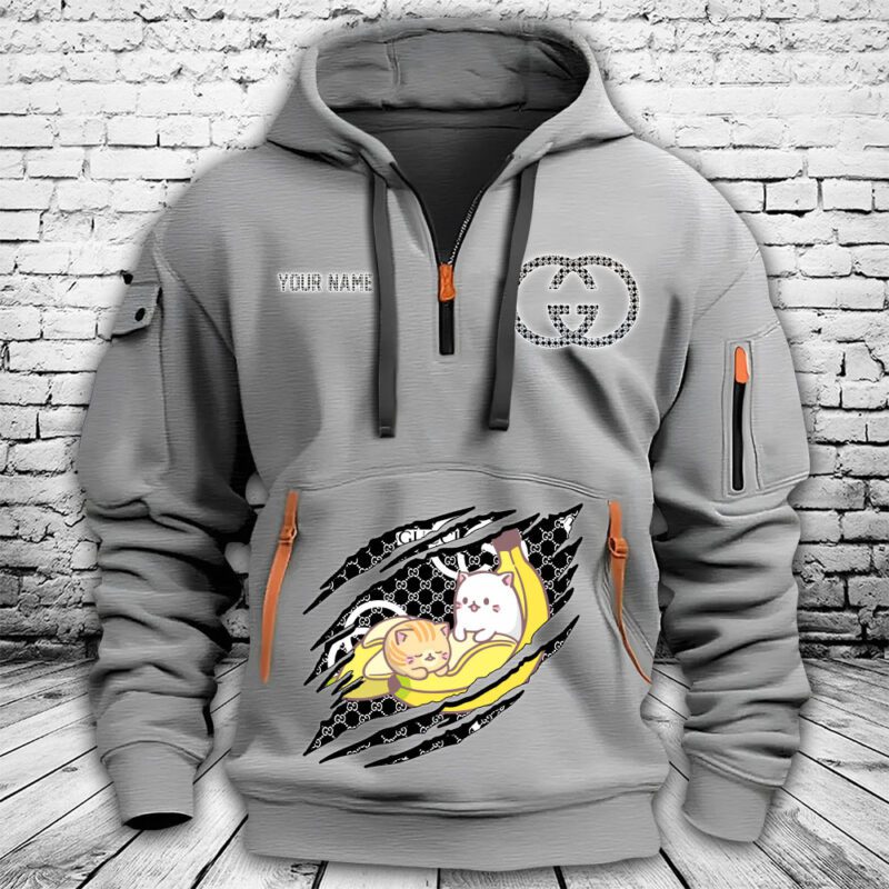 Gucci Bananaya Premium Quarter Zip Hoodie OQZ1050 2