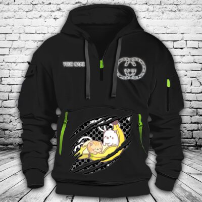 Gucci Bananaya Premium Quarter Zip Hoodie OQZ1050