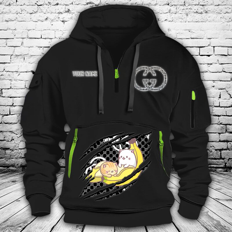Gucci Bananaya Premium Quarter Zip Hoodie OQZ1050