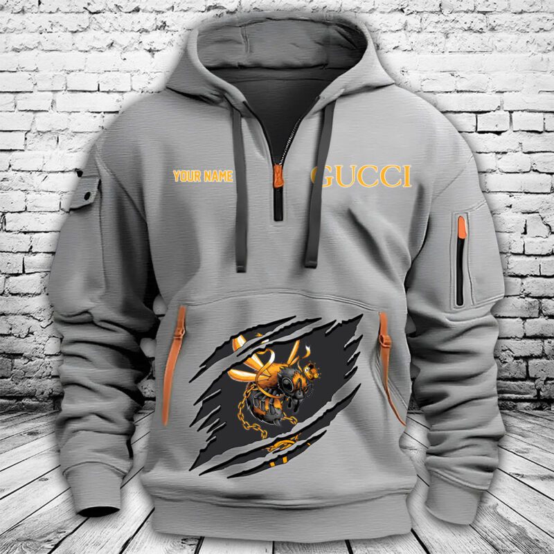 Gucci Bee King Premium Quarter Zip Hoodie OQZ1000 2