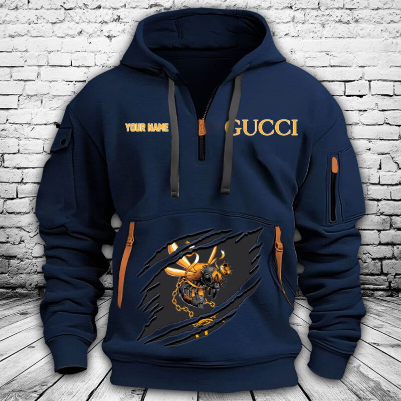 Gucci Bee King Premium Quarter Zip Hoodie OQZ1000 3