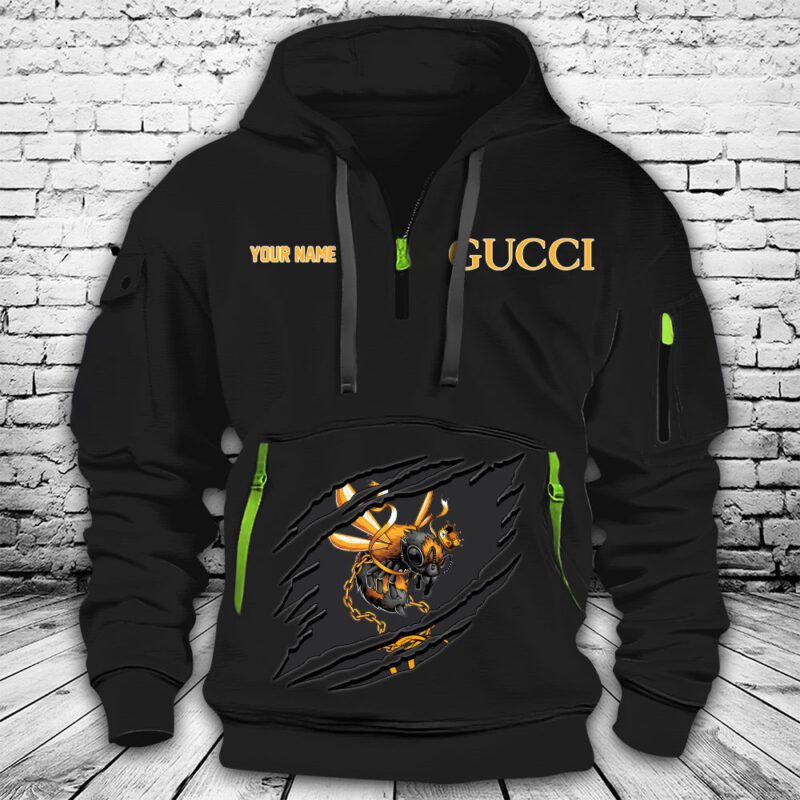 Gucci Bee King Premium Quarter Zip Hoodie OQZ1000
