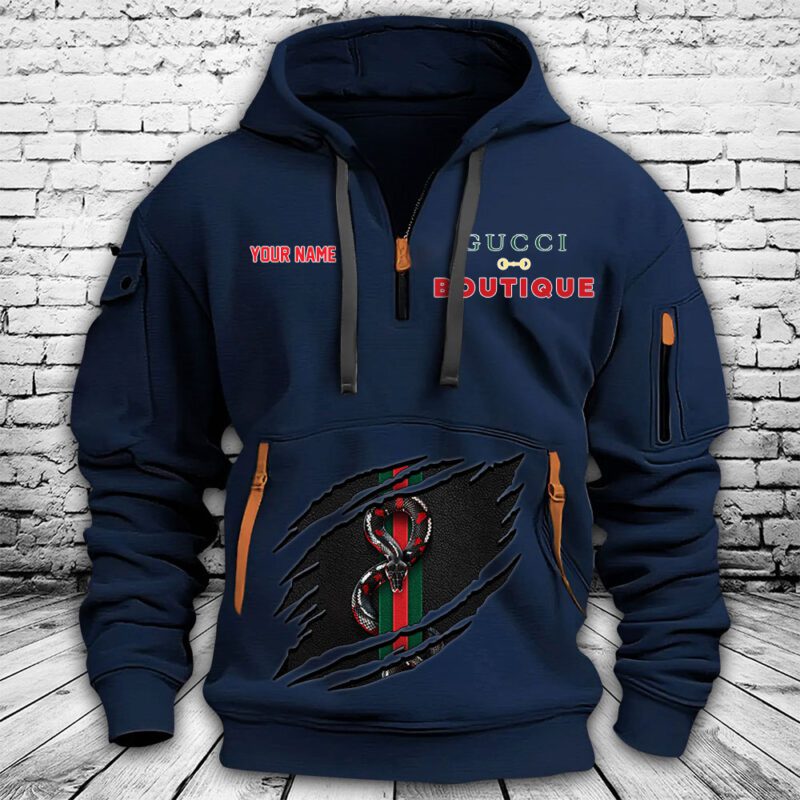 Gucci Boutique Premium Quarter Zip Hoodie OQZ1019 3