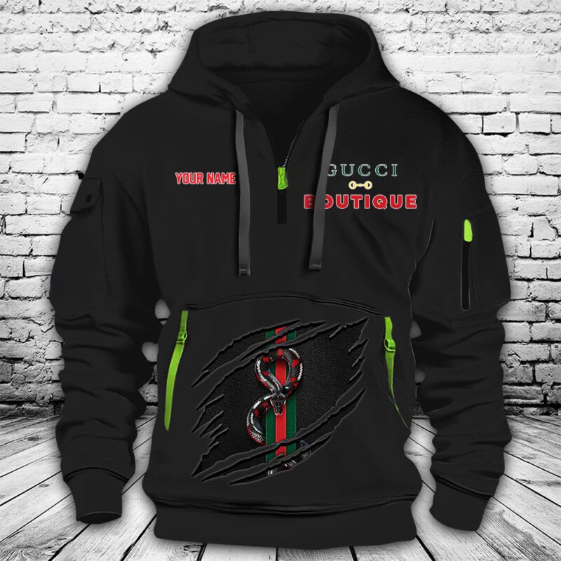 Gucci Boutique Premium Quarter Zip Hoodie OQZ1019
