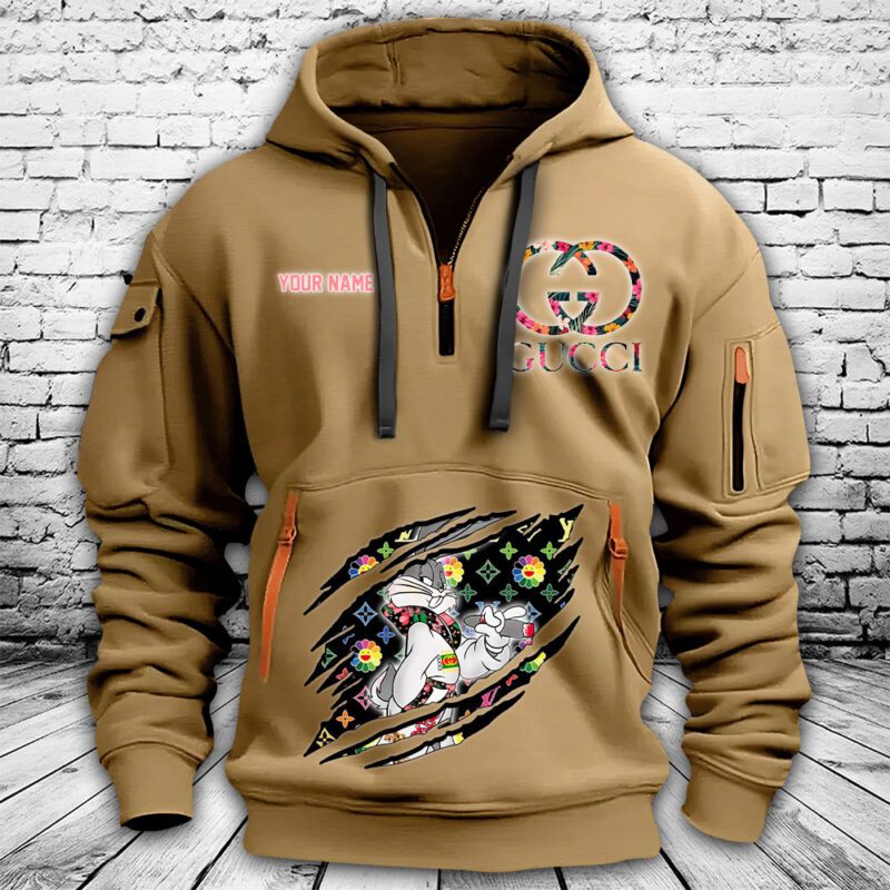 Gucci Bugs Bunny Premium Quarter Zip Hoodie OQZ1054 1