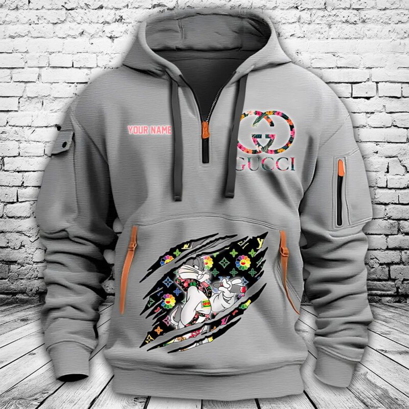 Gucci Bugs Bunny Premium Quarter Zip Hoodie OQZ1054 2