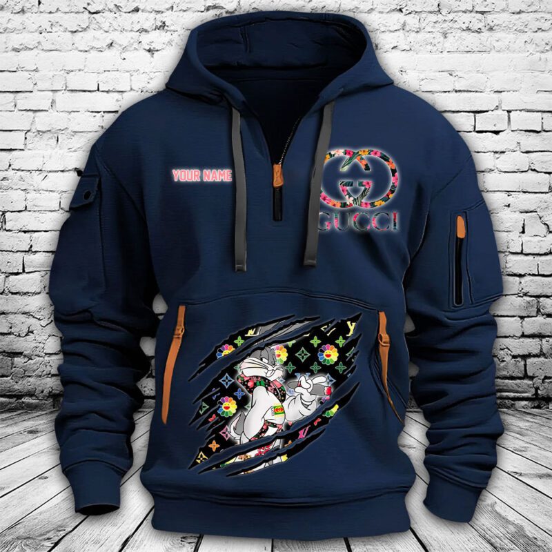 Gucci Bugs Bunny Premium Quarter Zip Hoodie OQZ1054 3