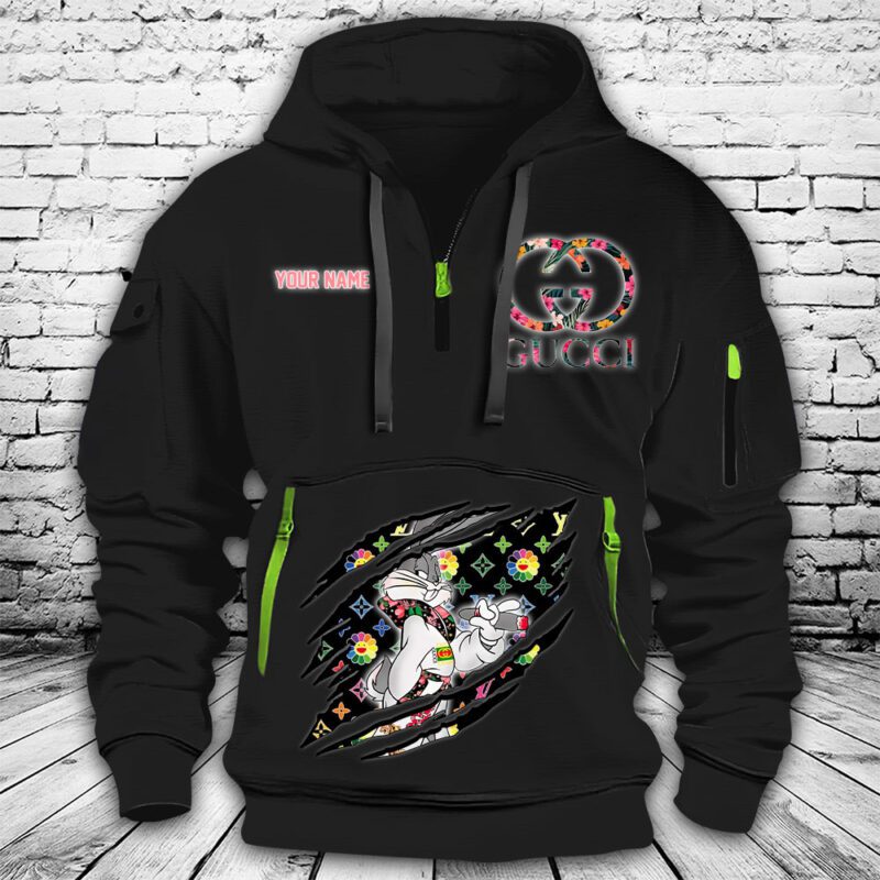 Gucci Bugs Bunny Premium Quarter Zip Hoodie OQZ1054