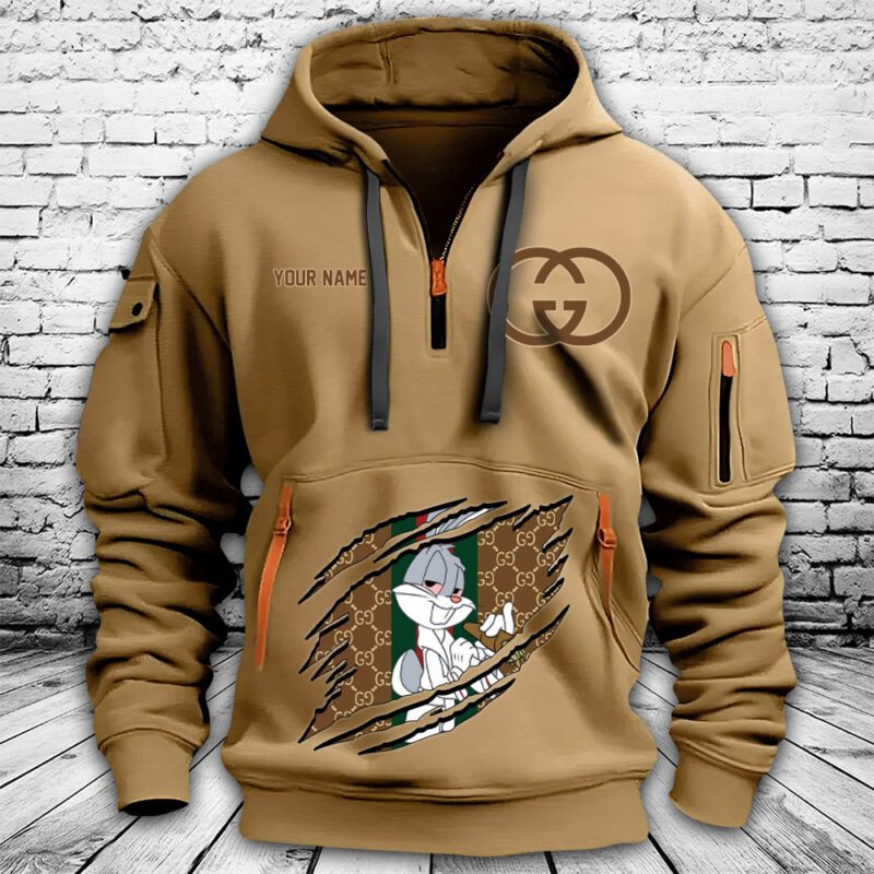 Gucci Bugs Bunny Premium Quarter Zip Hoodie OQZ1066 1