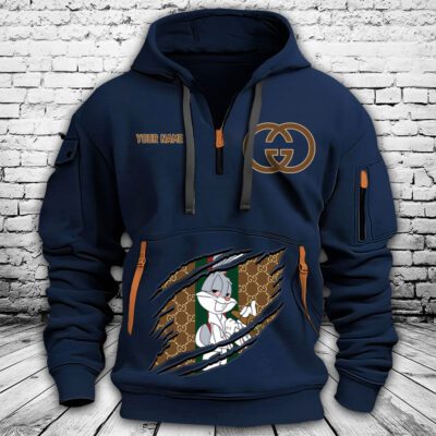 Gucci Bugs Bunny Premium Quarter Zip Hoodie OQZ1066 3 Gucci Bugs Bunny Premium Quarter Zip Hoodie OQZ1066 3