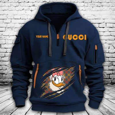 Gucci Daisy Duck Premium Quarter Zip Hoodie OQZ1056 3 Gucci Daisy Duck Premium Quarter Zip Hoodie OQZ1056 3