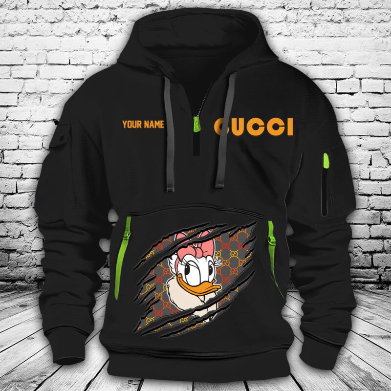 Gucci Daisy Duck Premium Quarter Zip Hoodie OQZ1056