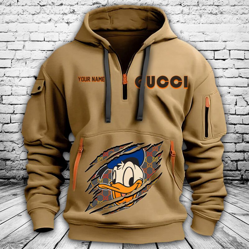 Gucci Donald Duck Premium Quarter Zip Hoodie OQZ1051 1