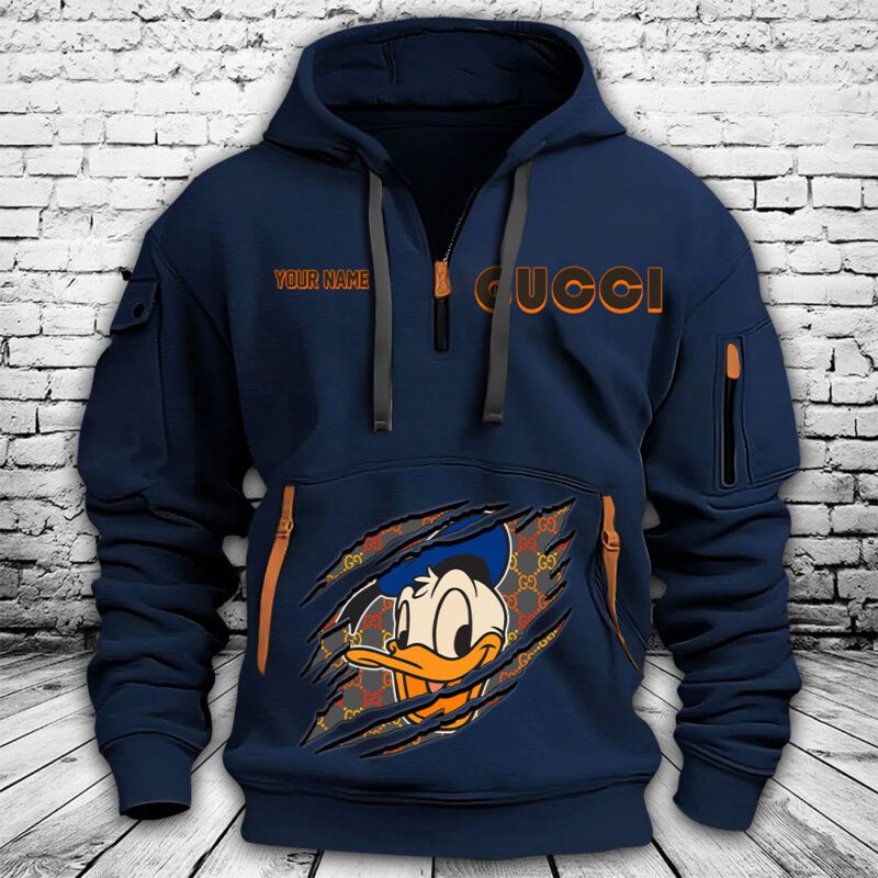 Gucci Donald Duck Premium Quarter Zip Hoodie OQZ1051 3
