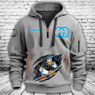 Gucci Donald Duck Premium Quarter Zip Hoodie OQZ1063 2 Gucci Donald Duck Premium Quarter Zip Hoodie OQZ1063 2