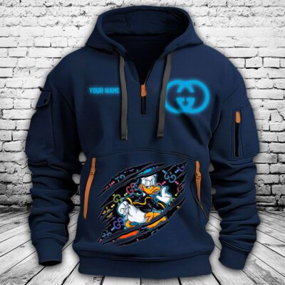Gucci Donald Duck Premium Quarter Zip Hoodie OQZ1063 3 Gucci Donald Duck Premium Quarter Zip Hoodie OQZ1063 3