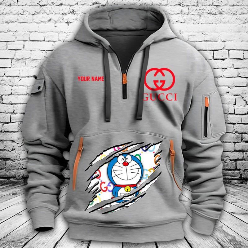 Gucci Doraemon Premium Quarter Zip Hoodie OQZ1060 2