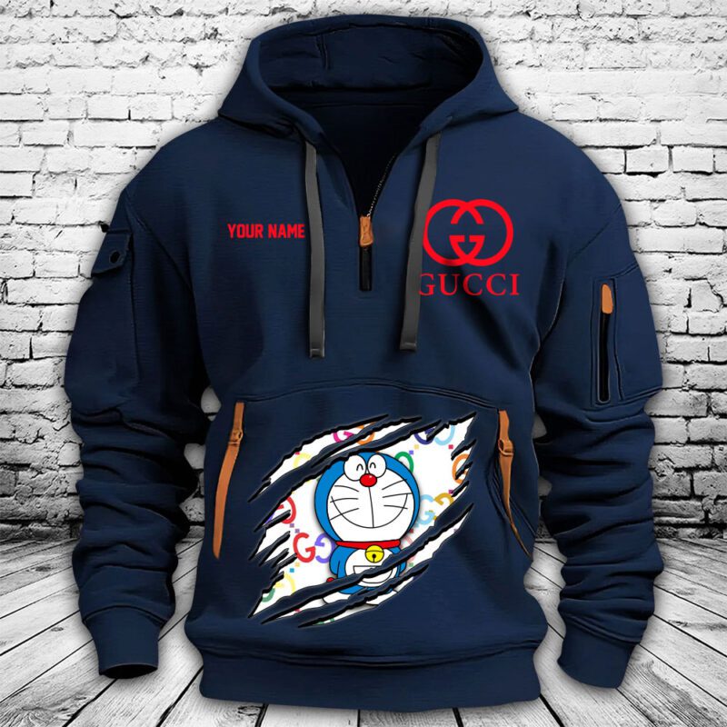 Gucci Doraemon Premium Quarter Zip Hoodie OQZ1060 3