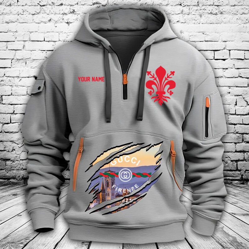 Gucci Firenze 1921 Premium Quarter Zip Hoodie OQZ1026 2