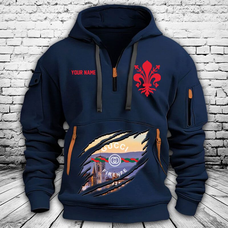 Gucci Firenze 1921 Premium Quarter Zip Hoodie OQZ1026 3