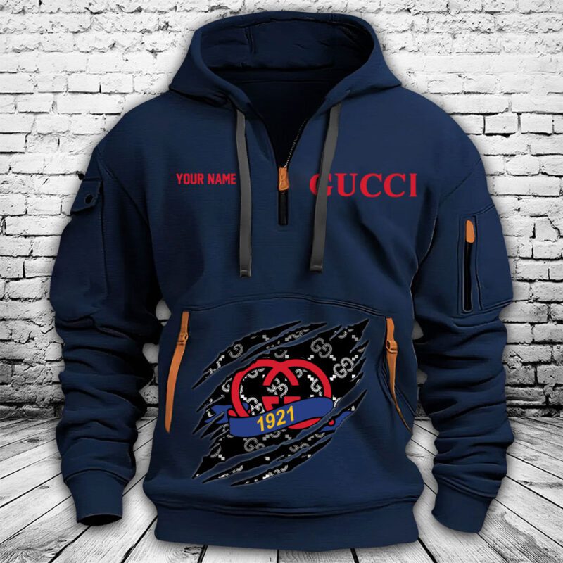Gucci Interlocking G 1921 Premium Quarter Zip Hoodie OQZ1023 3