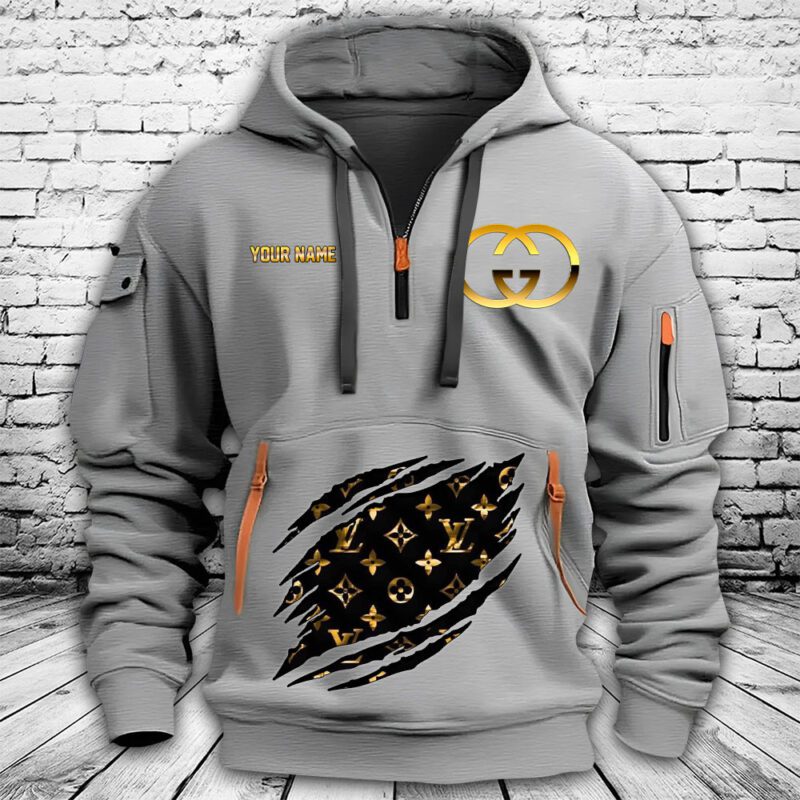 Gucci Interlocking Premium Quarter Zip Hoodie OQZ1017 2