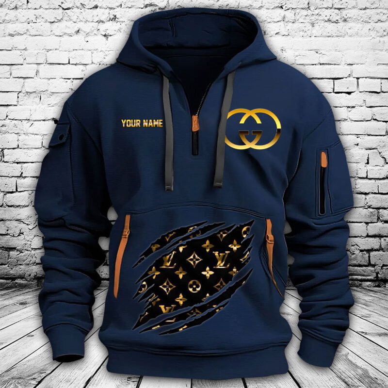 Gucci Interlocking Premium Quarter Zip Hoodie OQZ1017 3
