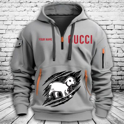 Gucci Lamb Logo Heavy Premium Quarter Zip Hoodie OQZ1002 2 Gucci Lamb Logo Heavy Premium Quarter Zip Hoodie OQZ1002 2