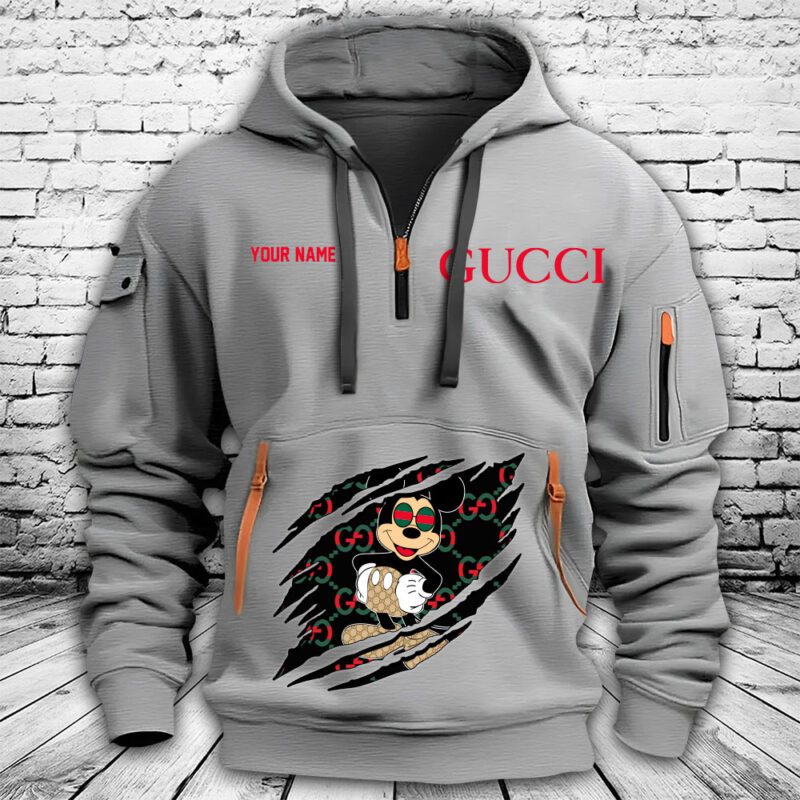 Gucci Mickey Mouse Premium Quarter Zip Hoodie OQZ1027 2