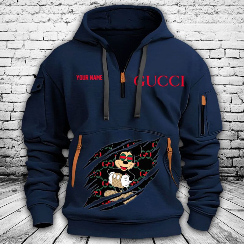 Gucci Mickey Mouse Premium Quarter Zip Hoodie OQZ1027 3