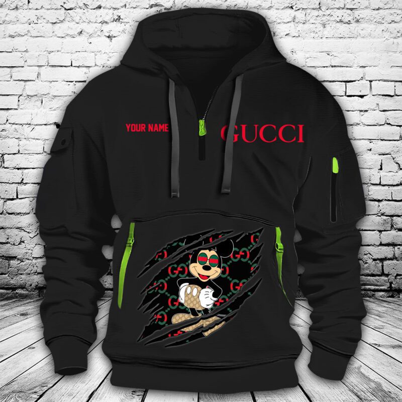 Gucci Mickey Mouse Premium Quarter Zip Hoodie OQZ1027