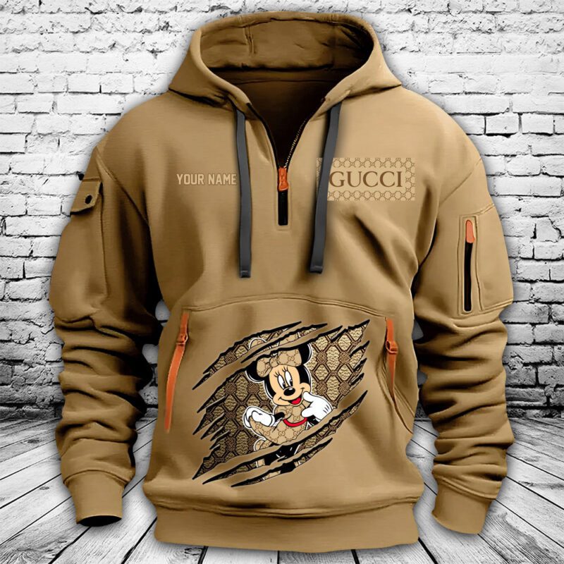 Gucci Mickey Mouse Premium Quarter Zip Hoodie OQZ1028 1