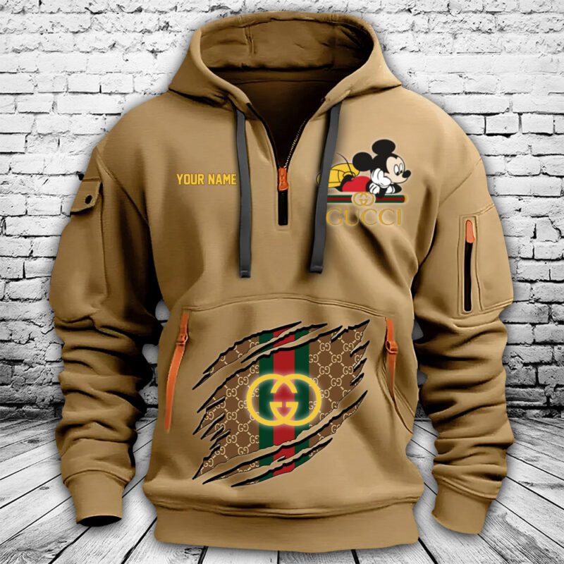 Gucci Mickey Mouse Premium Quarter Zip Hoodie OQZ1029 1