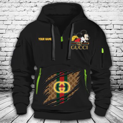 Gucci Mickey Mouse Premium Quarter Zip Hoodie OQZ1029
