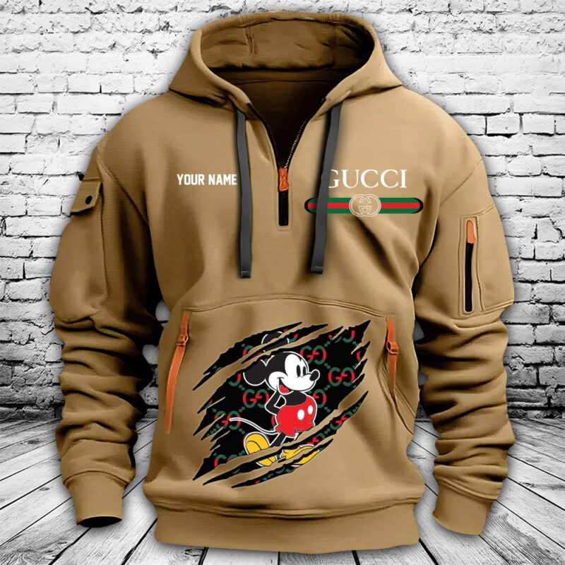 Gucci Mickey Mouse Premium Quarter Zip Hoodie OQZ1030 1