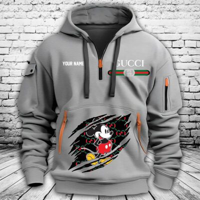 Gucci Mickey Mouse Premium Quarter Zip Hoodie OQZ1030 2
