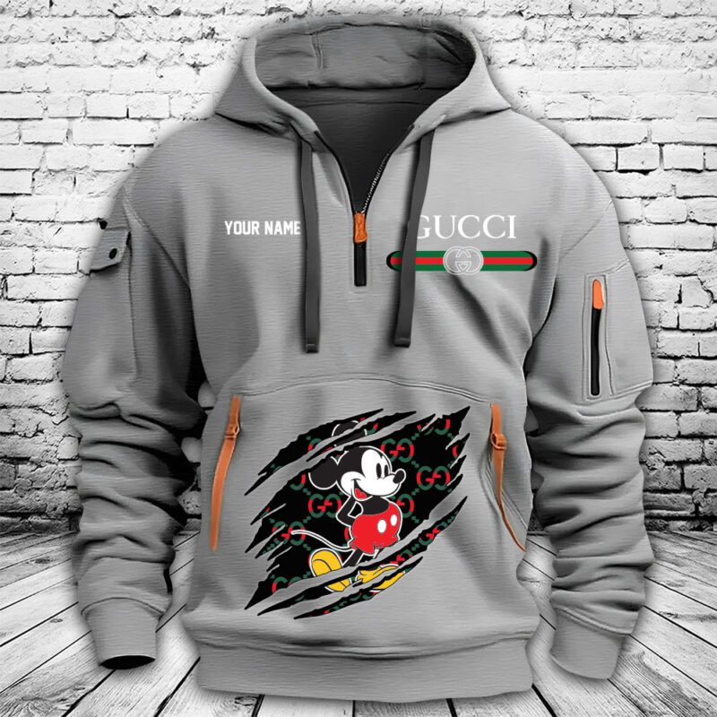 Gucci Mickey Mouse Premium Quarter Zip Hoodie OQZ1030 2