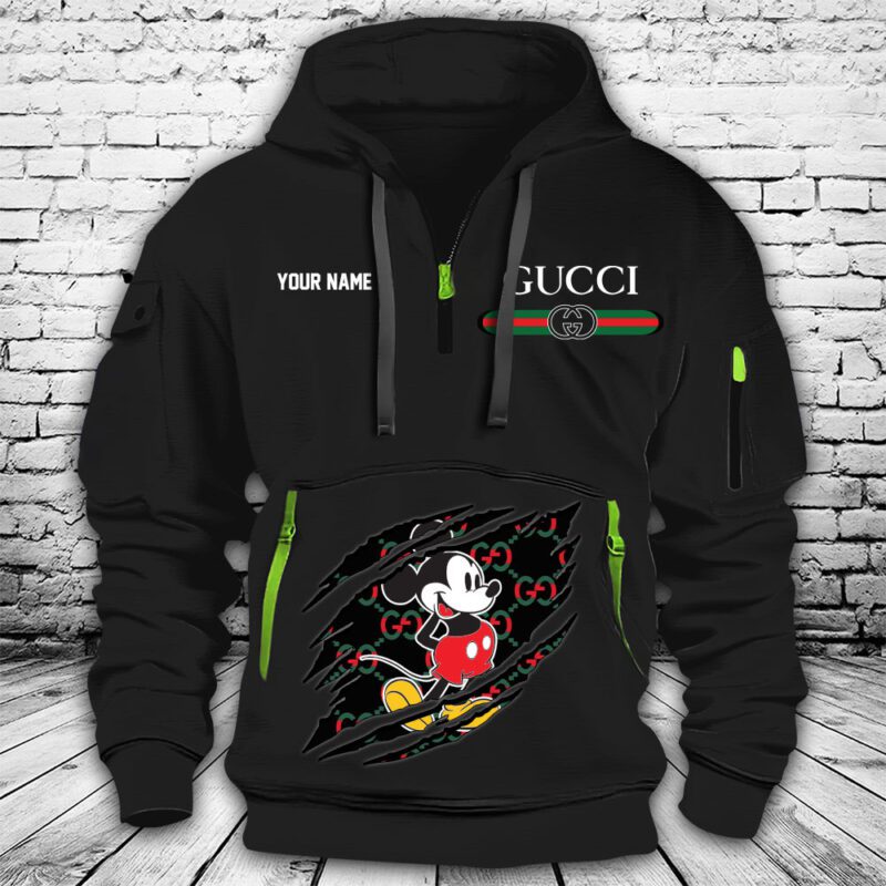 Gucci Mickey Mouse Premium Quarter Zip Hoodie OQZ1030