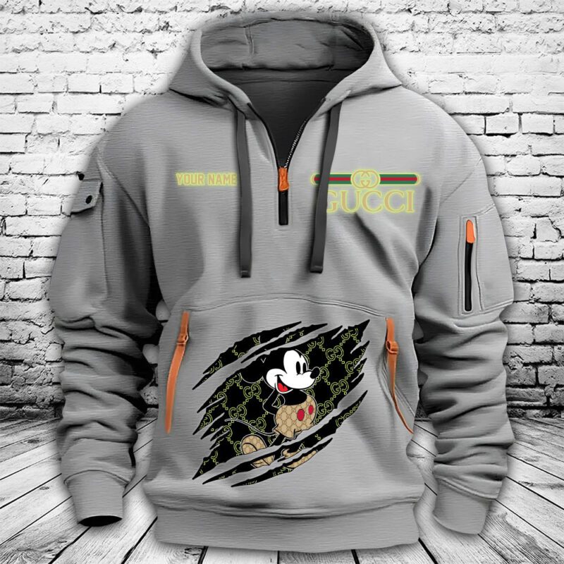 Gucci Mickey Mouse Premium Quarter Zip Hoodie OQZ1031 2