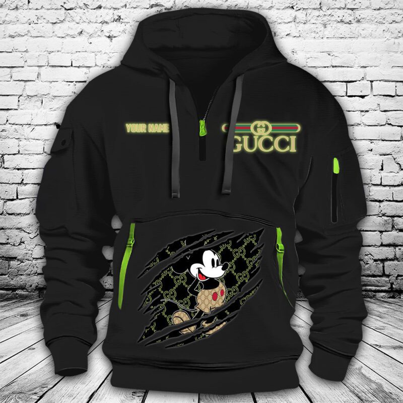 Gucci Mickey Mouse Premium Quarter Zip Hoodie OQZ1031
