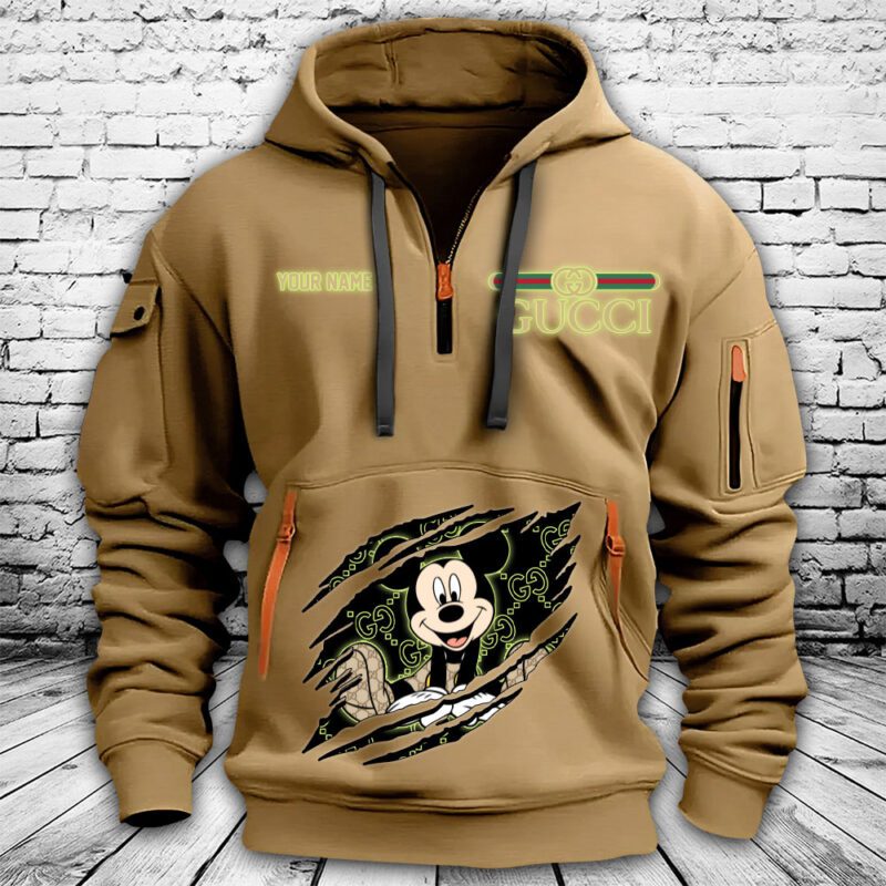Gucci Mickey Mouse Premium Quarter Zip Hoodie OQZ1032 1