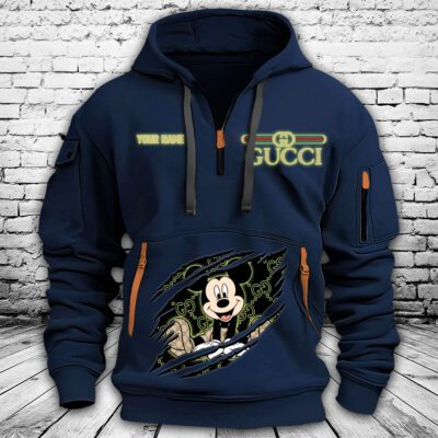 Gucci Mickey Mouse Premium Quarter Zip Hoodie OQZ1032 3 Gucci Mickey Mouse Premium Quarter Zip Hoodie OQZ1032 3