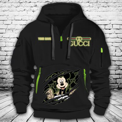 Gucci Mickey Mouse Premium Quarter Zip Hoodie OQZ1032