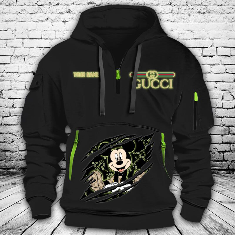 Gucci Mickey Mouse Premium Quarter Zip Hoodie OQZ1032