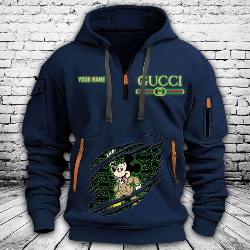 Gucci Mickey Mouse Premium Quarter Zip Hoodie OQZ1033 3