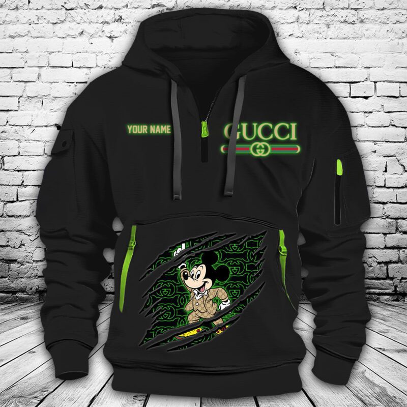 Gucci Mickey Mouse Premium Quarter Zip Hoodie OQZ1033