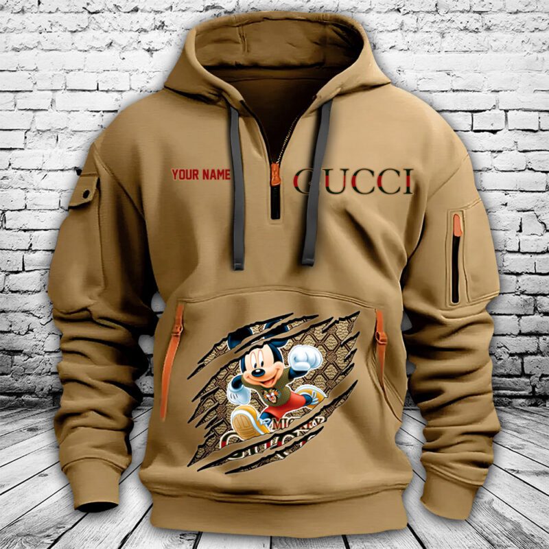 Gucci Mickey Mouse Premium Quarter Zip Hoodie OQZ1048 1