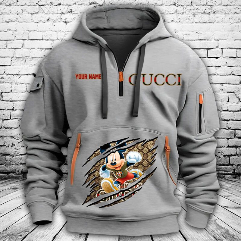 Gucci Mickey Mouse Premium Quarter Zip Hoodie OQZ1048 2