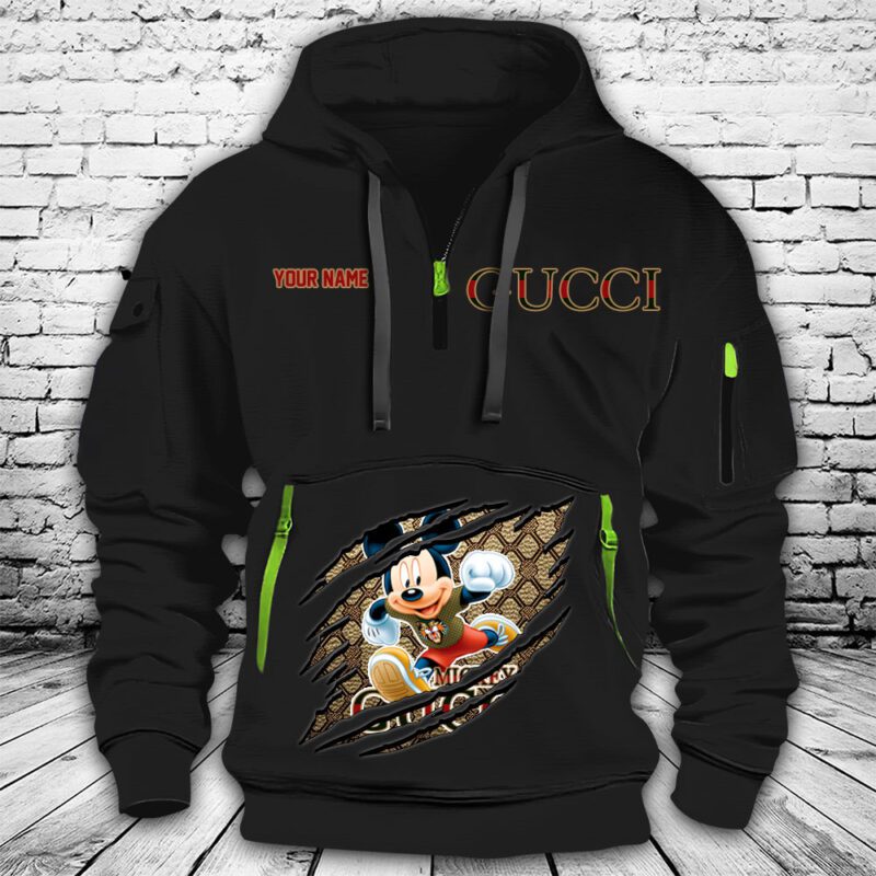 Gucci Mickey Mouse Premium Quarter Zip Hoodie OQZ1048